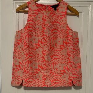 J. Crew Coral Floral Sleeveless Top